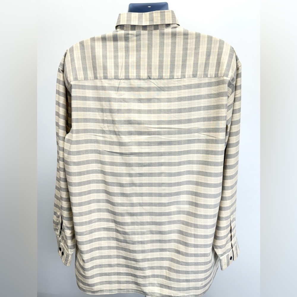 METAPHOR Men’s beige and gray plaid long sleeve button shirt size XL - Picture 7 of 12